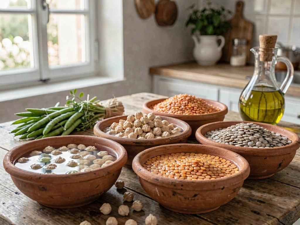 Legumbres en remojo