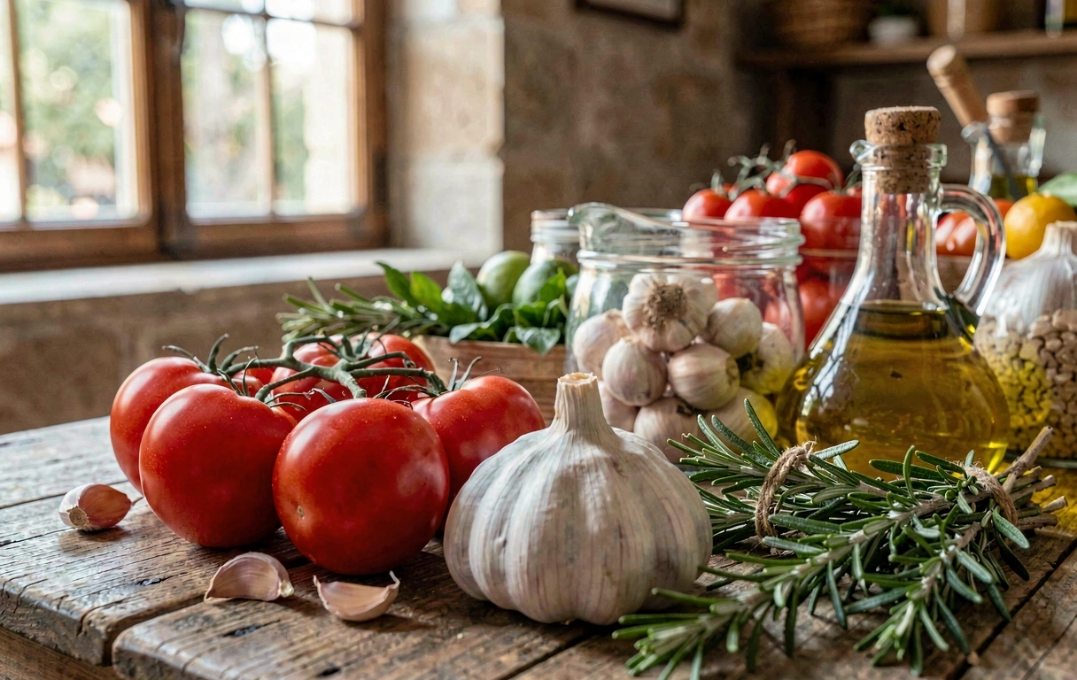 Ingredientes frescos de temporada
